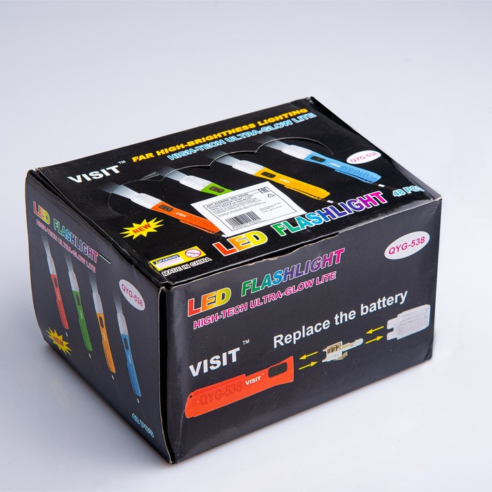 Фонарик, на шнурке, микс, (фасовка 48шт), 1,8*10,8см