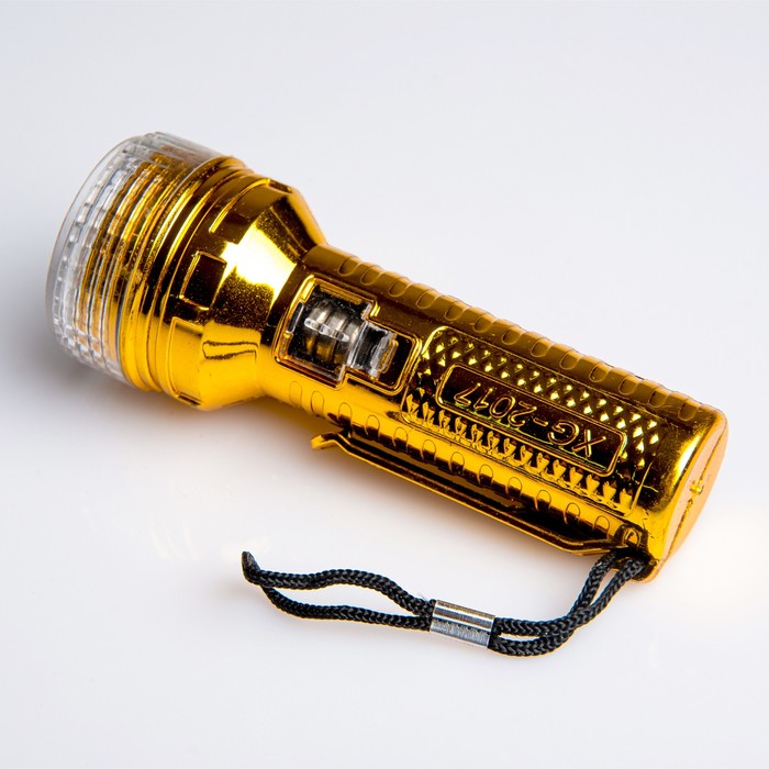 Фонарик 1 диод "Космос", на шнурке, с зажимом, микс, (фасовка 24шт), 4*10,5см