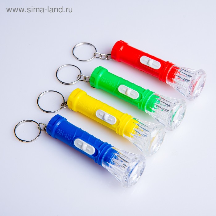 фото Фонарь-брелок, 1 led, рассеиватель цветок, 2.2 х 6.5 см, микс
