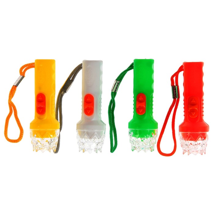 Фонарик ручной, на брелке, рассеиватель прозрачн, микс, (фасовка 48шт), 2,2*6,5см