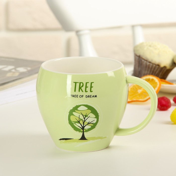 Кружка 350 мл "Деревья", рисунок и цвета МИКС