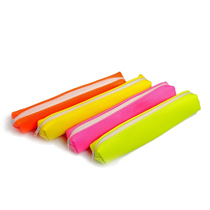 Пенал школьный на молнии МИКС Неон