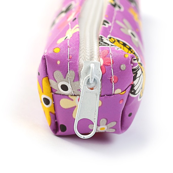 Пенал школьный на молнии МИКС Цветы/Бабочки