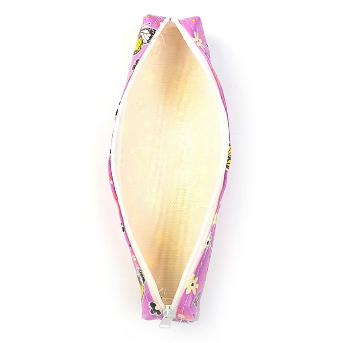 Пенал школьный на молнии МИКС Цветы/Бабочки