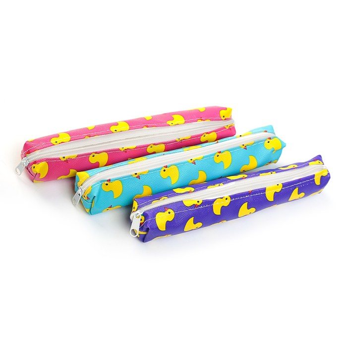 Пенал школьный на молнии МИКС Уточки