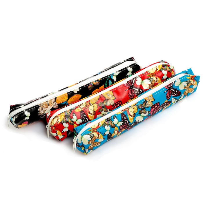 Пенал школьный на молнии МИКС Бабочки