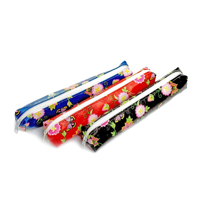 Пенал школьный на молнии МИКС Цветы