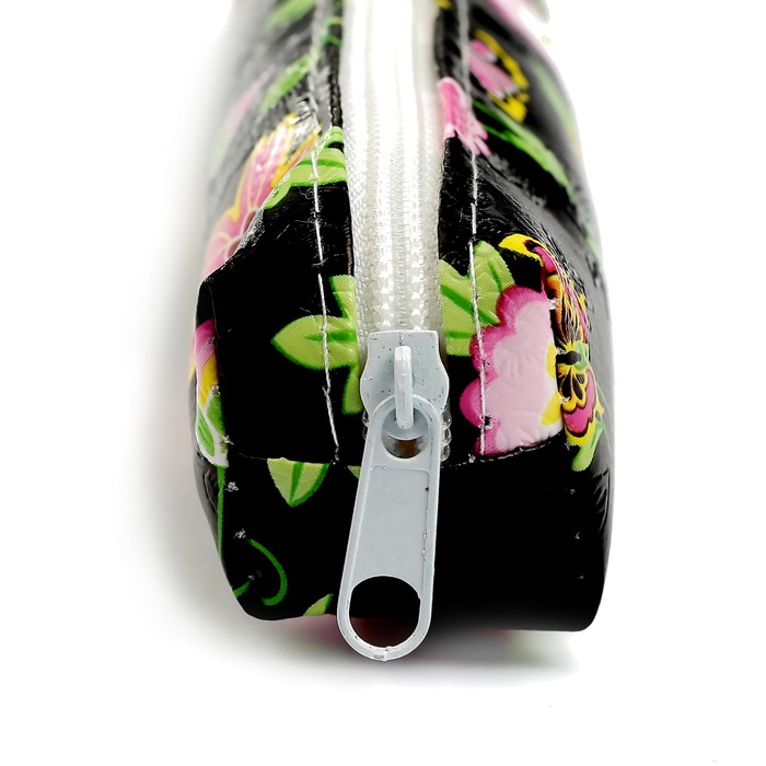 Пенал школьный на молнии МИКС Цветы