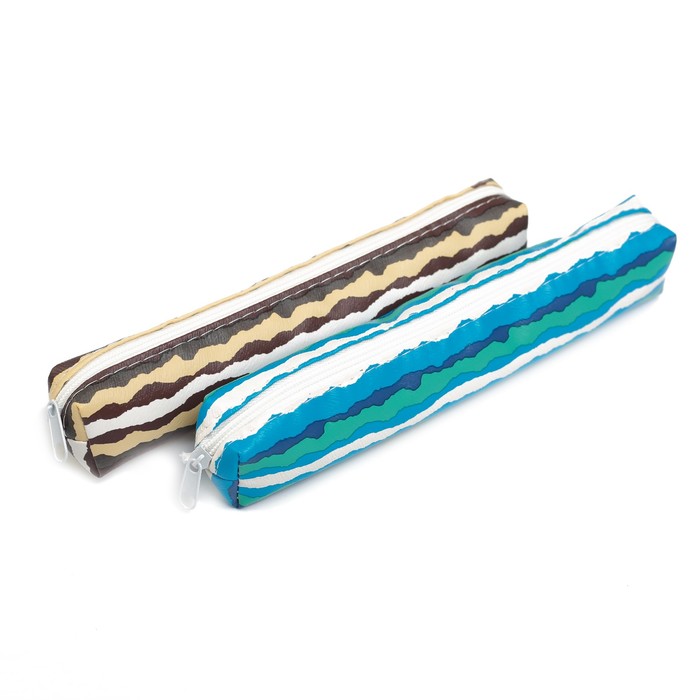 Пенал школьный на молнии МИКС Волны