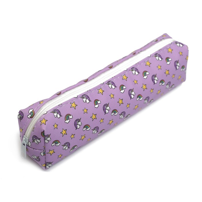 Пенал школьный на молнии МИКС Единорог