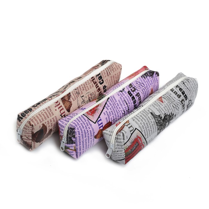 Пенал школьный на молнии МИКС Газета