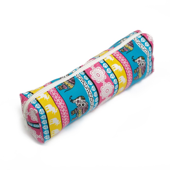 Пенал школьный на молнии МИКС Слоники