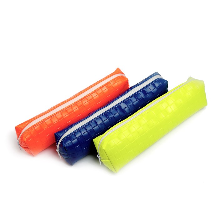 Пенал школьный на молнии МИКС Неон