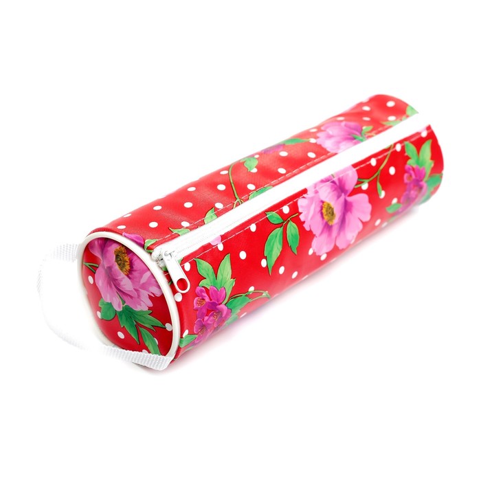 Пенал школьный на молнии МИКС Цветы