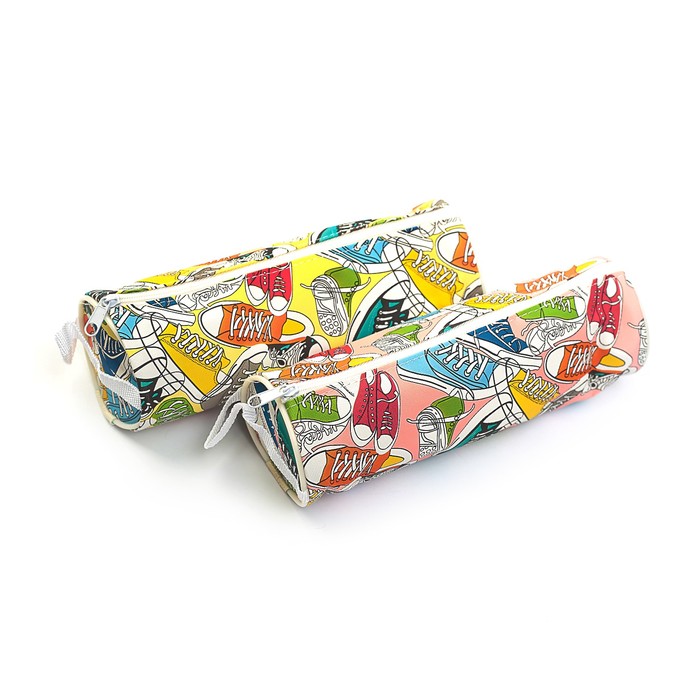 Пенал школьный на молнии МИКС Кеды