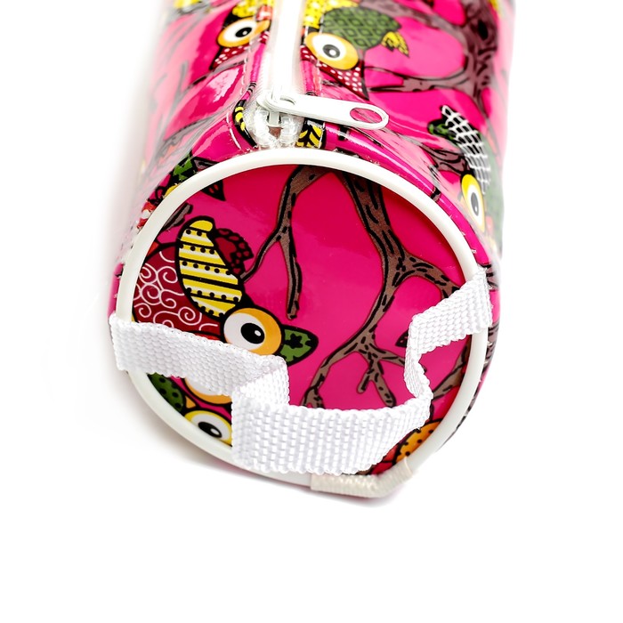 Пенал школьный на молнии МИКС Совы лак