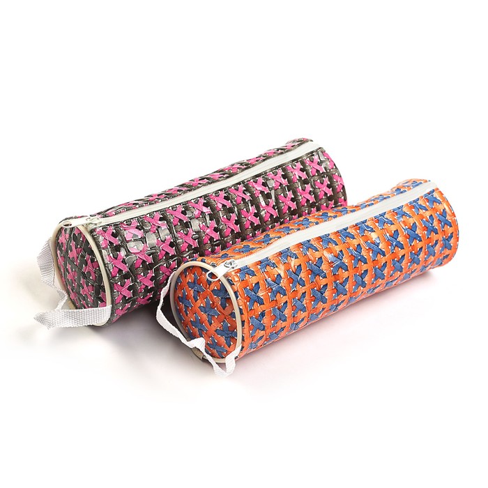 Пенал школьный на молнии МИКС Плетенка