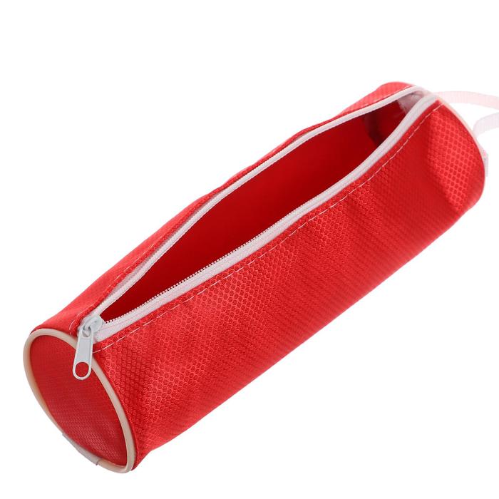 Пенал-тубус школьный на молнии красный