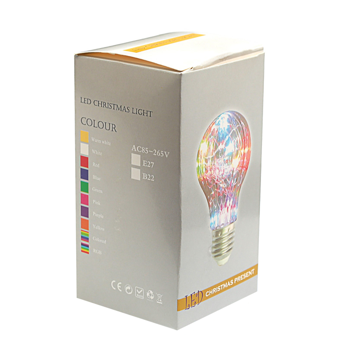 лампа светодиодная декоративная "Груша" A60, 105 х 60 мм, Е27, 3 Вт, 230 В, Синий