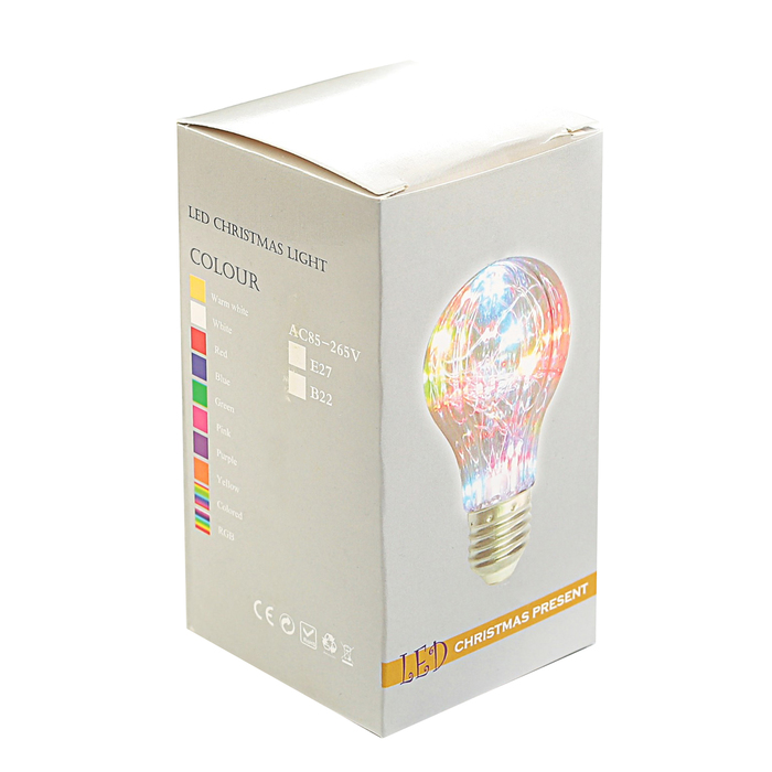 лампа светодиодная декоративная "Шишка" G85, 130 х 85 мм, Е27, 3 Вт, 230 В, Синий