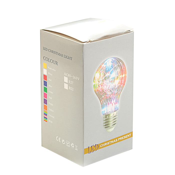 лампа светодиодная декоративная "Шишка" G85, 130 х 85 мм, Е27, 3 Вт, 230 В, Розовый