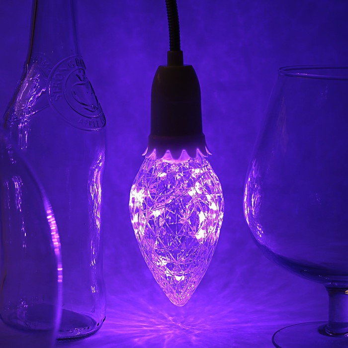 лампа светодиодная декоративная "Шишка" G85, 130 х 85 мм, Е27, 3 Вт, 230 В, Фиолетовый