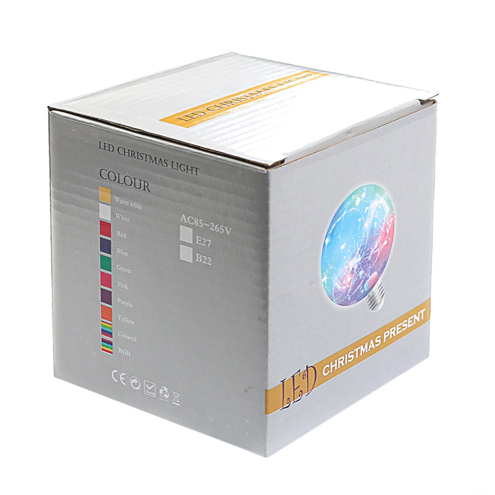 лампа светодиодная декоративная "Шар" G105, 125 х 105 мм, Е27, 3 Вт, 230 В, Розовый