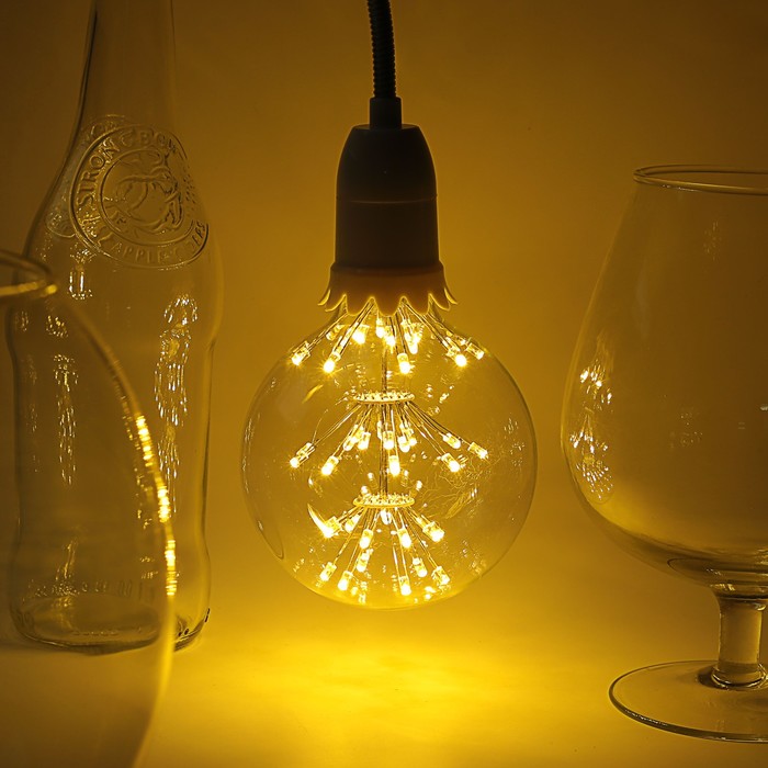 лампа светодиодная декоративная "Шар" G95, 135 х 95 мм, Е27, 3 Вт, 230 В, Тепло-Белый