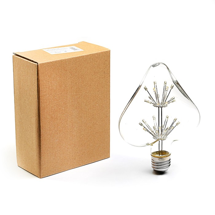 лампа светодиодная декоративная "Сердце" G90Love, 140 х 90 мм, Е27, 3 Вт, 230 В, Тепло-Белый