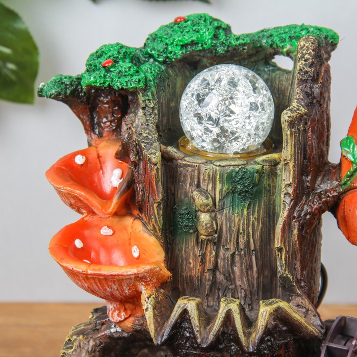 Фонтан "Царство мухоморов" 20х25 см (с подсветкой)