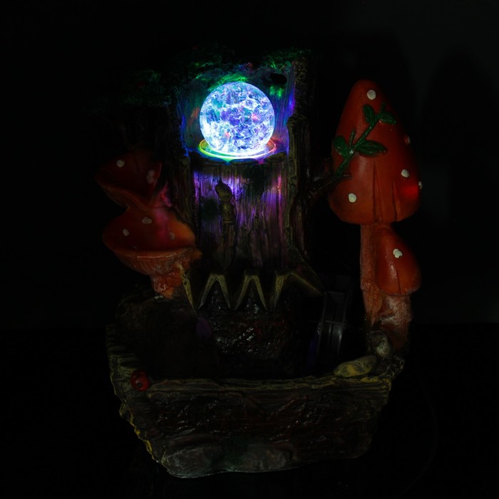 Фонтан "Царство мухоморов" 20х25 см (с подсветкой)