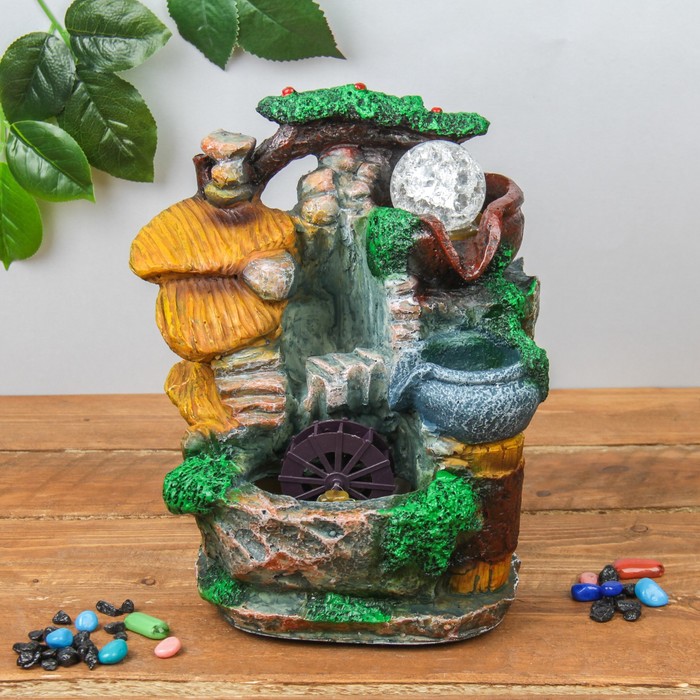 Фонтан "Колесо благополучия" 18х25 см (с подсветкой)