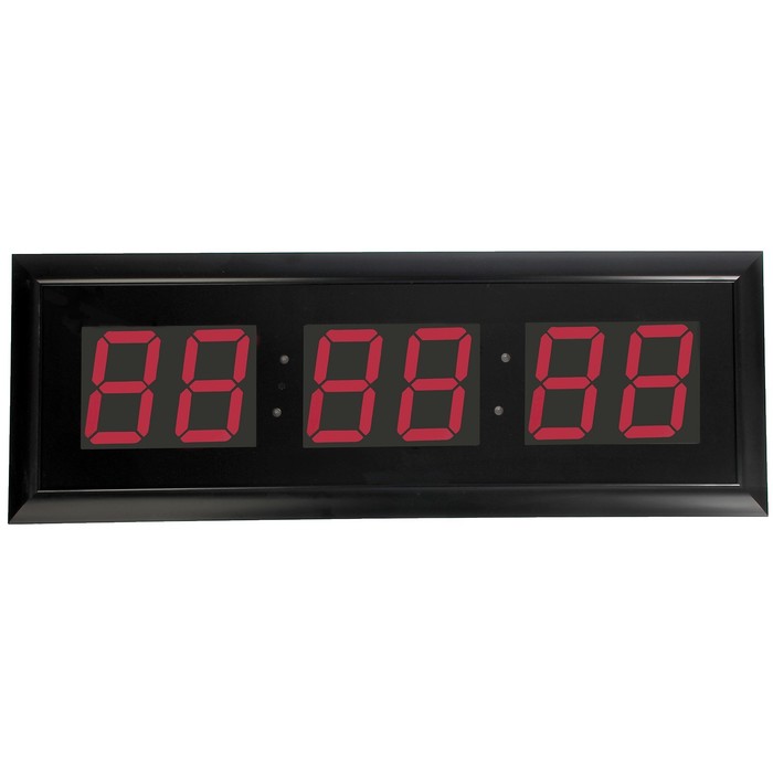Электронные часы, только время, пульт в комп-те, цифры красные, от сети 110*38,5 см