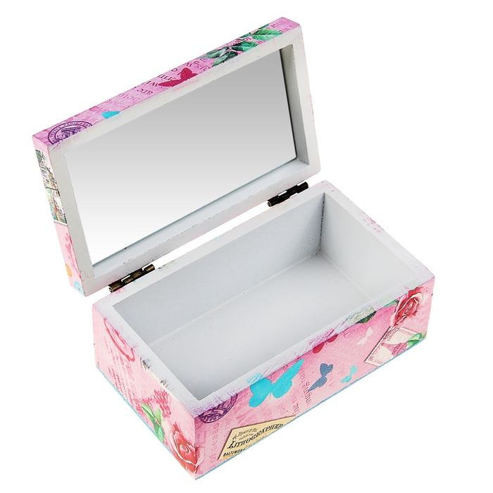 Шкатулка деревянная с зеркалом "Все дороги ведут в Париж"