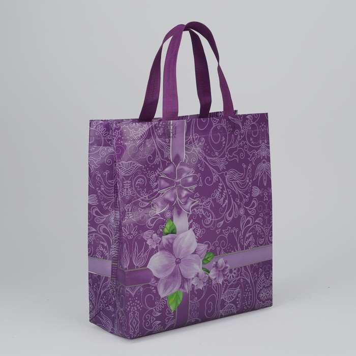 Сумка хозяйственная «Бантик», отдел без молнии, цвет фиолетовый