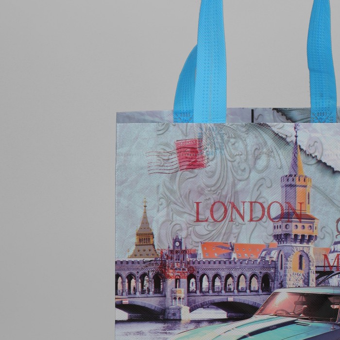 Сумка хозяйственная «Ретро», отдел без молнии, цвет голубой