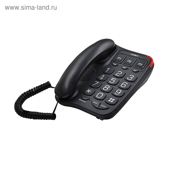 цена Телефон Texet TX 214, большие кнопки, черный