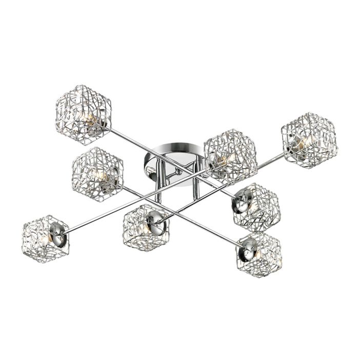 Люстра "Фрост" 8 ламп G9 40Вт хром 56х56х13 см.