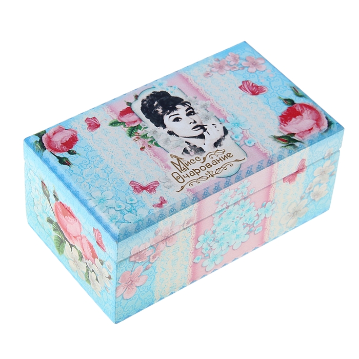 Шкатулка деревянная с зеркалом "Мисс очарование"