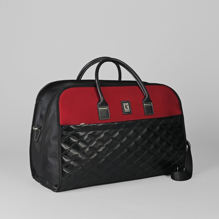 Сумка дорожная, отдел на молнии, регулируемый ремень, цвет красный