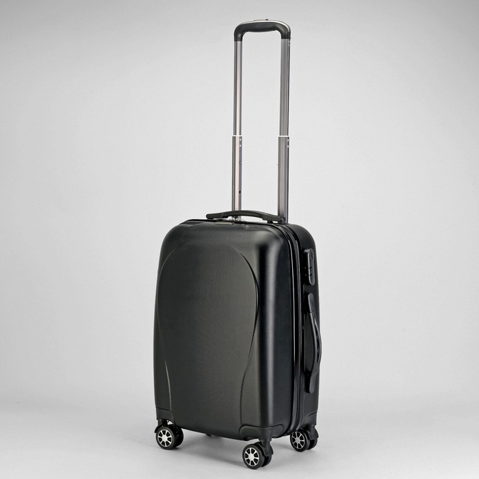 Чемодан малый 20", отдел на молнии, кодовый замок, 4 колеса, цвет чёрный