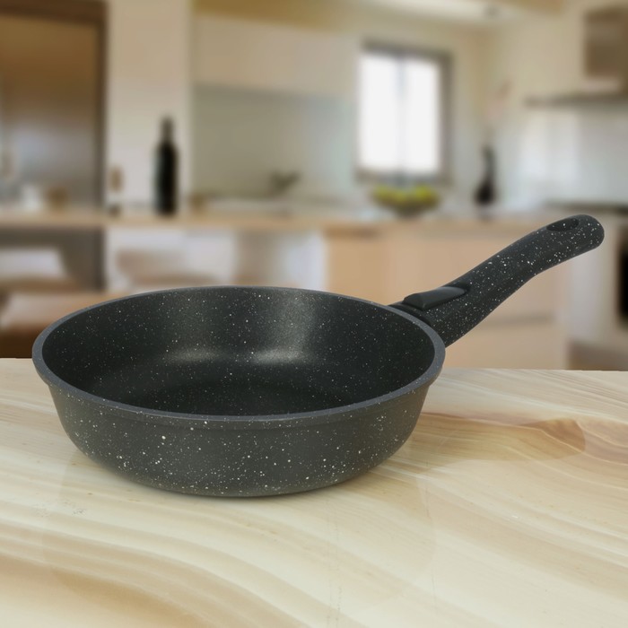 Сковорода Лайт Мрамор 22 см съемная ручка, АП