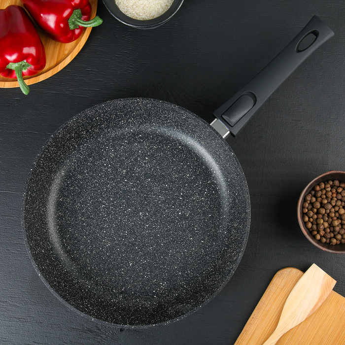 Сковорода Лайт Мрамор 28 см съемная ручка, АП