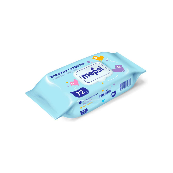 Салфетки влажные детские Mepsi, 72шт