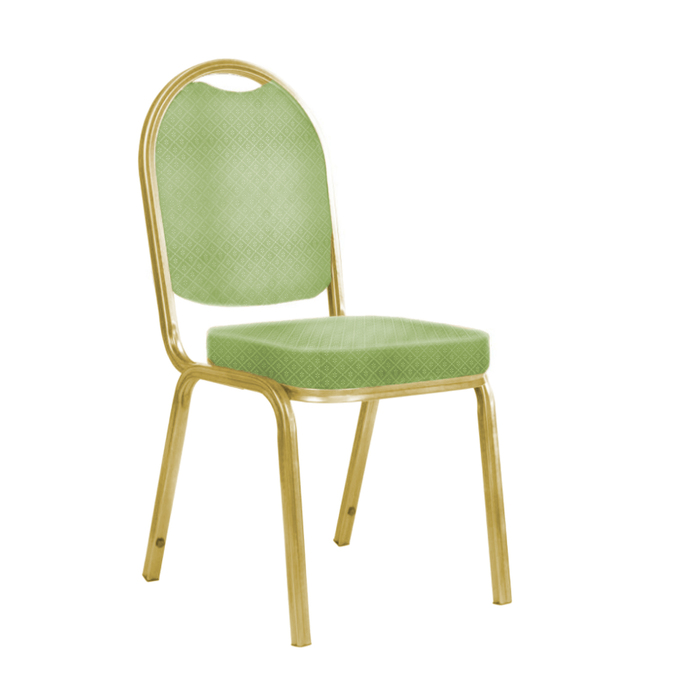 Банкетный стул "Азия" 25 мм, каркас золото, обивка ромб салатовый