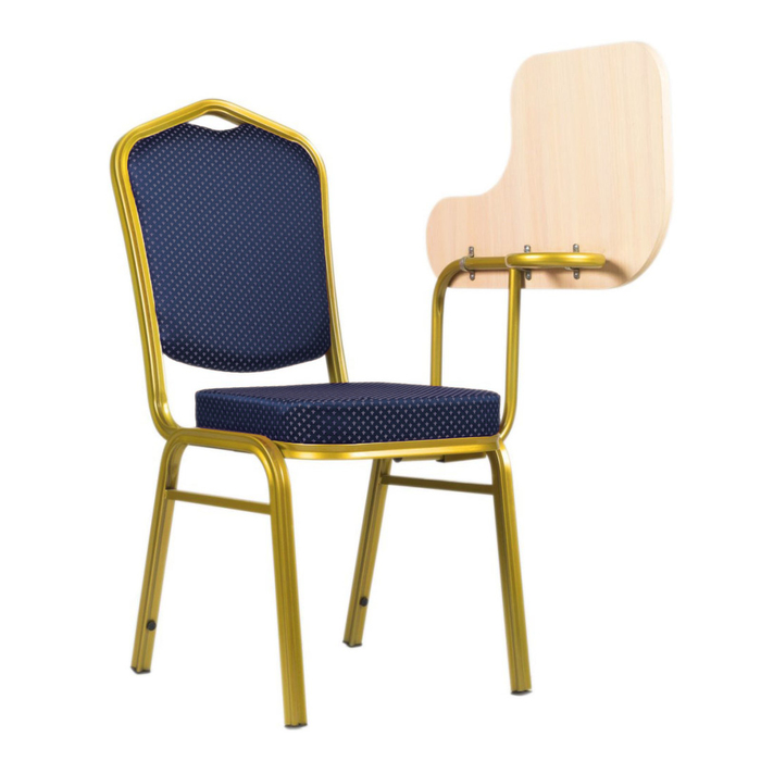 Банкетный стул с пюпитром 25 мм, каркас золото, обивка корона синяя