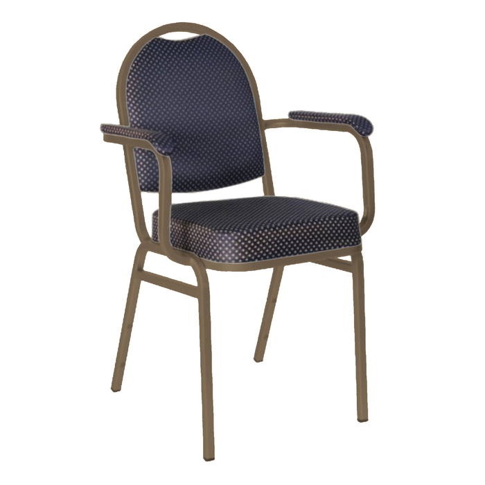 Банкетный стул "Азия" с подлокотниками 20 мм, каркас бронза, обивка корона синяя