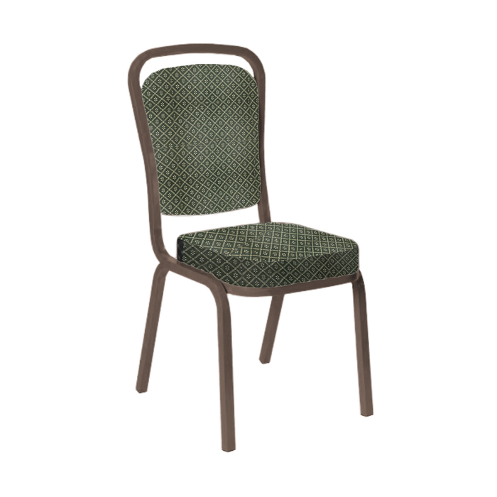 Банкетный стул "Дания" 25 мм, каркас коричневый, обивка ромб зеленый