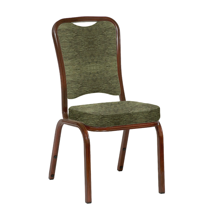Банкетный стул "Сахара" 25 мм, каркас красное дерево, обивка шенилл зеленый