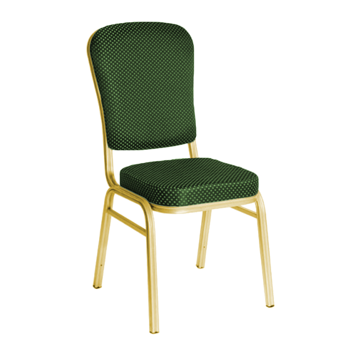 Банкетный стул "Боди" 25 мм, каркас золото, обивка корона зеленая